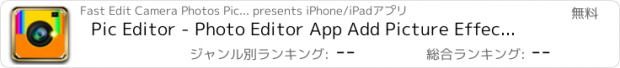 おすすめアプリ Pic Editor - Photo Editor App Add Picture Effects Filters Frames Text to Photos