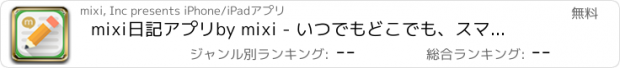 おすすめアプリ mixi日記アプリby mixi - いつでもどこでも、スマホから簡単にmixi日記を書ける！