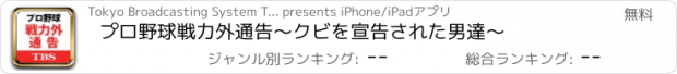 おすすめアプリ プロ野球戦力外通告　～クビを宣告された男達～