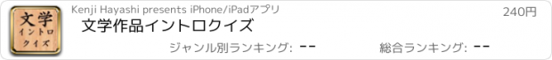 おすすめアプリ 文学作品イントロクイズ