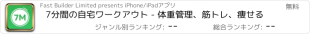 おすすめアプリ 7分間の自宅ワークアウト - 体重管理、筋トレ、痩せる