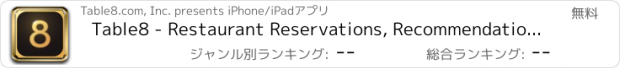 おすすめアプリ Table8 - Restaurant Reservations, Recommendations, Reviews & Dining Club