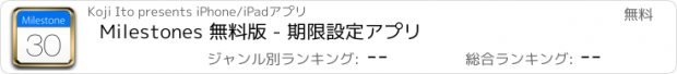 おすすめアプリ Milestones 無料版 - 期限設定アプリ