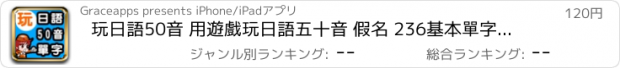 おすすめアプリ 玩日語50音 用遊戲玩日語五十音 假名 236基本單字發聲版