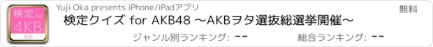 おすすめアプリ 検定クイズ for AKB48 〜AKBヲタ選抜総選挙開催〜