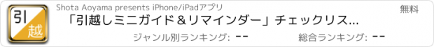 おすすめアプリ 「引越しミニガイド＆リマインダー」チェックリストで手続きに失敗しない引越。一人暮らし・家族連れなどケース別に対応