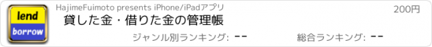 おすすめアプリ 貸した金・借りた金の管理帳