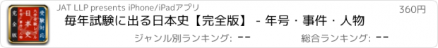 おすすめアプリ 毎年試験に出る日本史【完全版】 - 年号・事件・人物