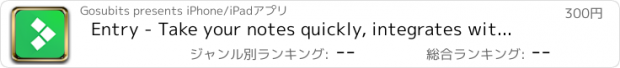 おすすめアプリ Entry - Take your notes quickly, integrates with Evernote