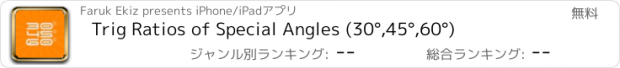 おすすめアプリ Trig Ratios of Special Angles (30°,45°,60°)