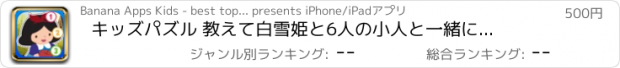 おすすめアプリ キッズパズル 教えて　白雪姫と6人の小人と一緒になぞり絵・数字：　王子、プリンセス、猟師などを描いて不思議なおとぎ話の世界を体験します。