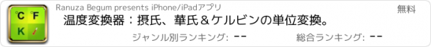 おすすめアプリ 温度変換器：摂氏、華氏＆ケルビンの単位変換。