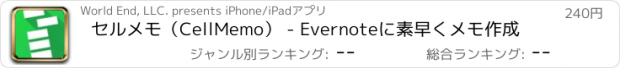 おすすめアプリ セルメモ（CellMemo） - Evernoteに素早くメモ作成