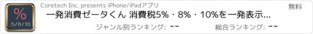 おすすめアプリ 一発消費ゼータくん 消費税5%・8%・10%を一発表示電卓/計算機