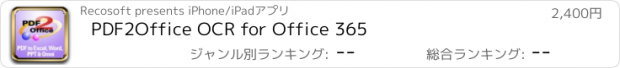 おすすめアプリ PDF2Office OCR for Office 365