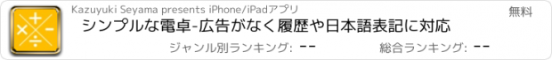 おすすめアプリ シンプルな電卓-広告がなく履歴や日本語表記に対応