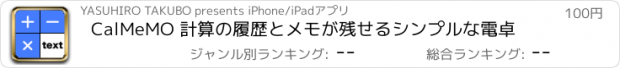 おすすめアプリ CalMeMO 計算の履歴とメモが残せるシンプルな電卓