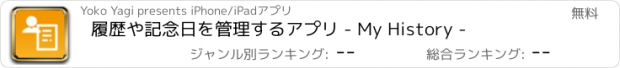 おすすめアプリ 履歴や記念日を管理するアプリ - My History -