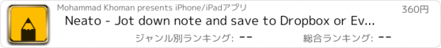 おすすめアプリ Neato - Jot down note and save to Dropbox or Evernote with iOS8 widget