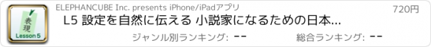 おすすめアプリ L5 設定を自然に伝える 　小説家になるための日本語表現の基礎