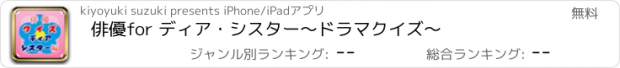 おすすめアプリ 俳優for ディア・シスター　～ドラマクイズ～