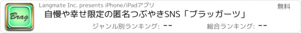 おすすめアプリ 自慢や幸せ限定の匿名つぶやきSNS「ブラッガーツ」