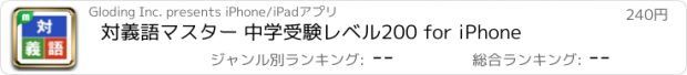 おすすめアプリ 対義語マスター 中学受験レベル200 for iPhone