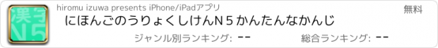 おすすめアプリ にほんごのうりょくしけんN５　かんたんなかんじ