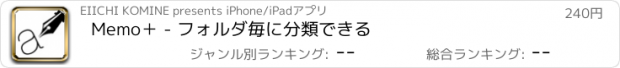 おすすめアプリ Memo＋ - フォルダ毎に分類できる