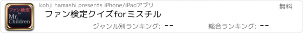 おすすめアプリ ファン検定クイズ　for　ミスチル