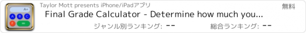 おすすめアプリ Final Grade Calculator - Determine how much you need to study for an upcoming test or final exam