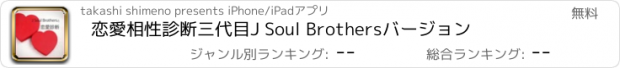 おすすめアプリ 恋愛相性診断　三代目J Soul Brothersバージョン