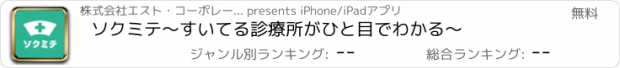 おすすめアプリ ソクミテ　〜すいてる診療所がひと目でわかる〜